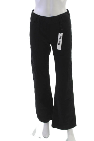 Flog Women Cargo Pants Black Pull On 98% Cotton 2% Lycra Size 26