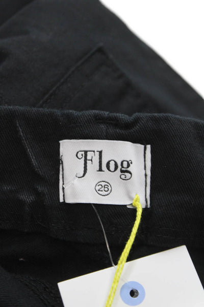 Flog Women Cargo Pants Black Pull On 98% Cotton 2% Lycra Size 26