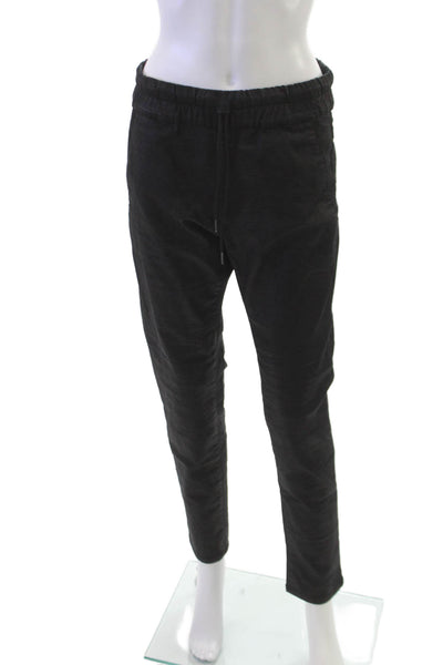 Flog Mens Black Jogger Pants Drawstring Cotton Lycra Size 30