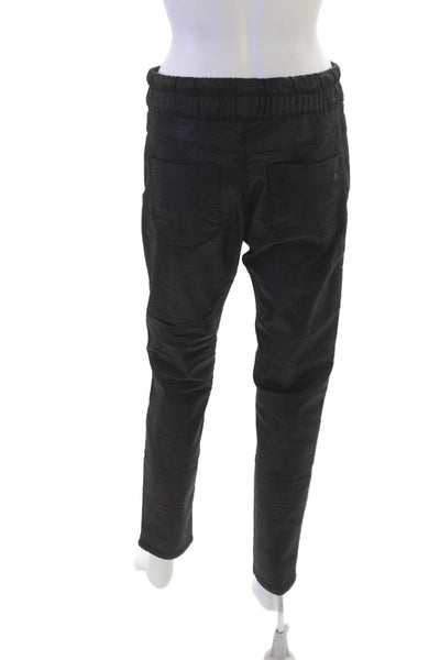 Flog Mens Black Jogger Pants Drawstring Cotton Lycra Size 30