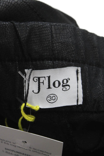 Flog Mens Black Jogger Pants Drawstring Cotton Lycra Size 30