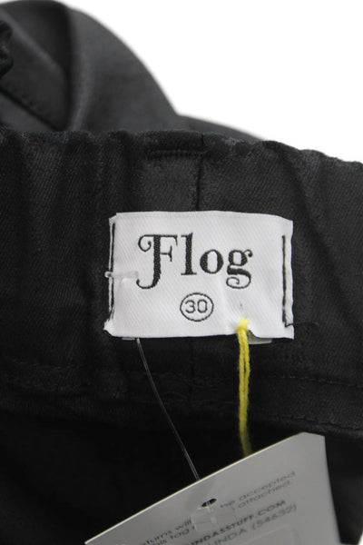 Flog Womens Ankle Pants Black Pull On 98% Cotton Stretch Size 30