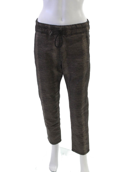 Flog Womens Jogger Pants Black Cotton Geometric Drawstring Size 30