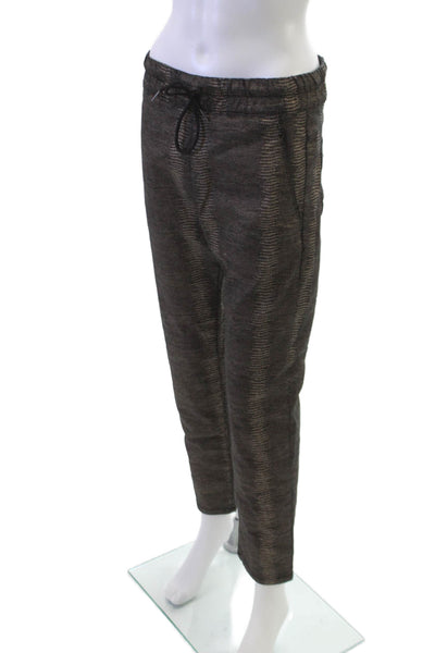 Flog Womens Jogger Pants Black Cotton Geometric Drawstring Size 30