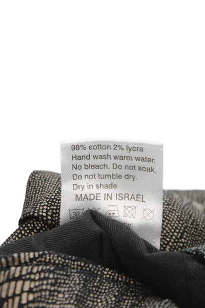 Flog Womens Jogger Pants Black Cotton Geometric Drawstring Size 30