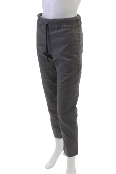 Flog Men Jogger Pants Gray Cotton Striped Drawstring Size 30