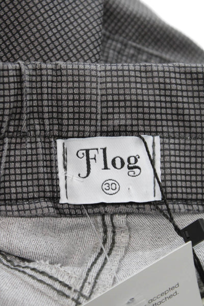 Flog Men Jogger Pants Gray Cotton Striped Drawstring Size 30