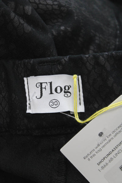 Flog Womens Black Animal Print Dress Pants Size 30