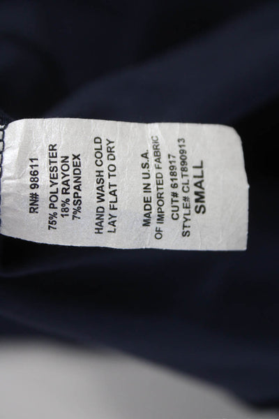 Eight Sixty Women Sheath Dress Blue V-Neck Short Sleeve Zip Size S