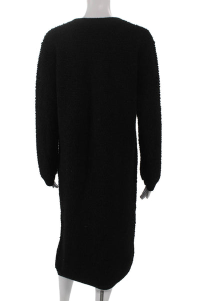 Line And Dot Womens Black Long Sleeve Button Cardigan Mid Calf Size XS