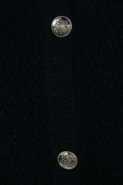 Line And Dot Womens Black Long Sleeve Button Cardigan Mid Calf Size XS