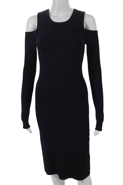 Eliza J Women Bodycon Dress Blue Long Sleeve Zip Size S