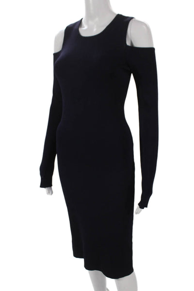 Eliza J Women Bodycon Dress Blue Long Sleeve Zip Size S