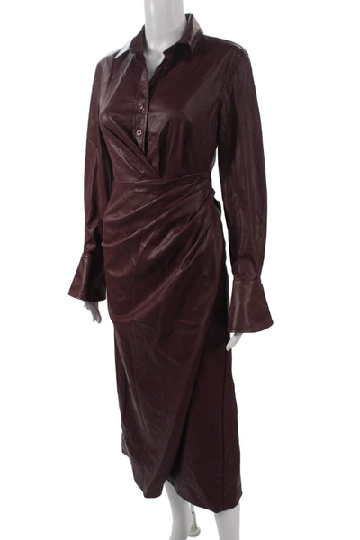 Jonathan Simkhai Women Wrap Dress Red Long Sleeve Size 0
