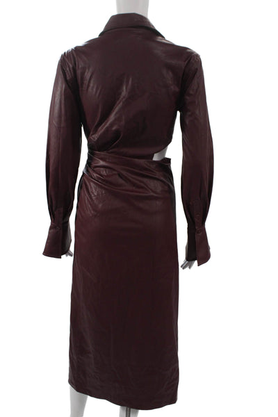 Jonathan Simkhai Women Wrap Dress Red Long Sleeve Size 0