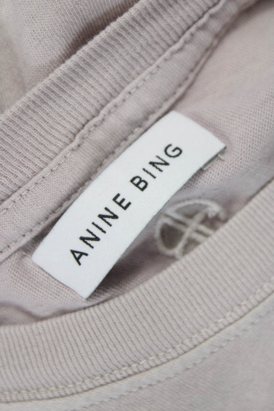 Anine Bing Women Beige Basic Sleeveless Tank Crew 100% Organic Cotton Size XS