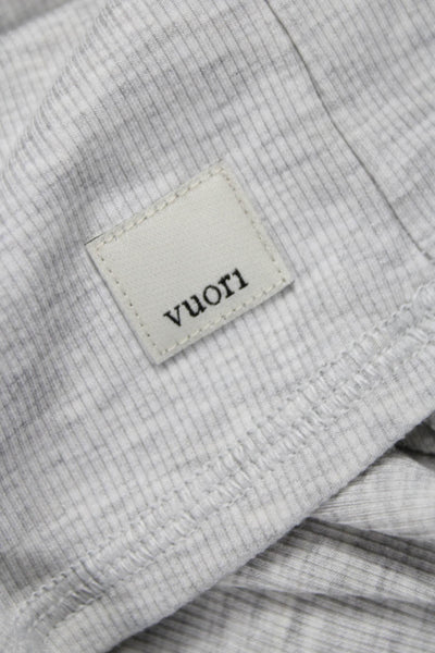 Vuori Womens Basic Cotton Mock Neck Short Sleeve T-Shirt Gray Size S