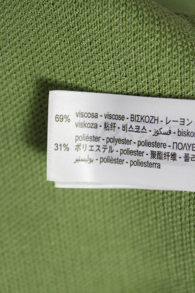 Zara Women Basic Green Viscose Square Neck Sleeveless Tank Button Size S