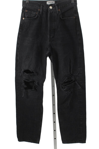 Agolde Womens Black Straight High Rise Jeans 28 Inseam 100% Cotton Size 23