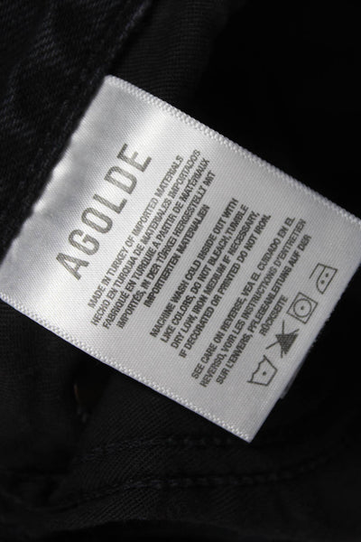 Agolde Womens Black Straight High Rise Jeans 28 Inseam 100% Cotton Size 23