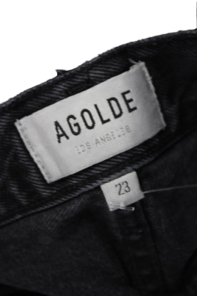 Agolde Womens Black Straight High Rise Jeans 28 Inseam 100% Cotton Size 23