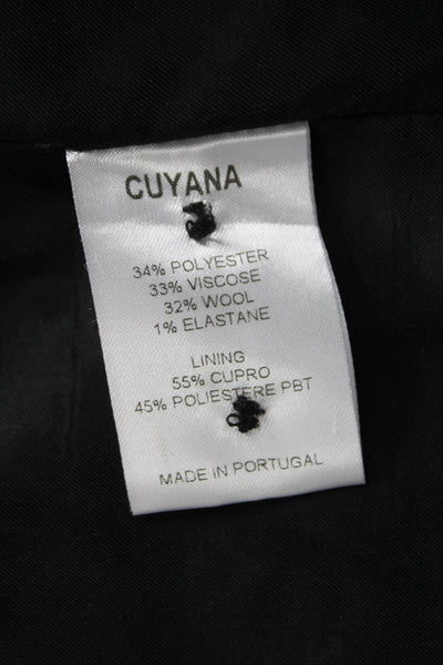Cuyana Women Double-Breasted Gray Plaid Blazer Button Size XS