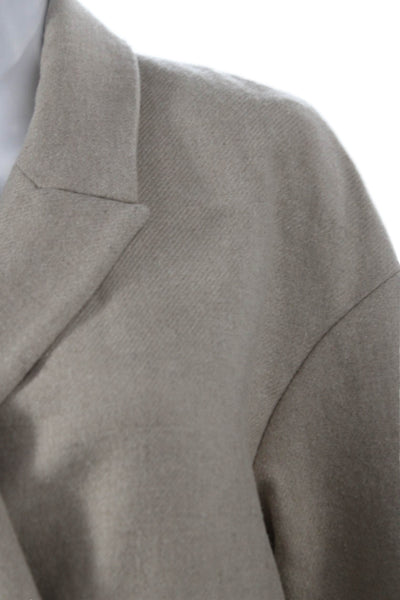 Mango Womens Overcoat Beige Wool Blend Long Sleeve Button Fall Size XS