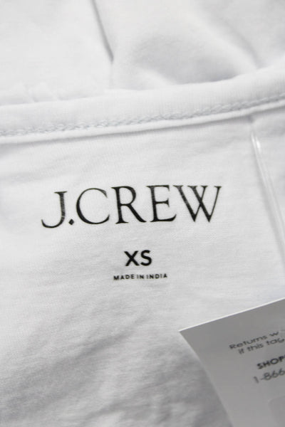 J Crew Women Basic Cotton Scoop Neck Sleeveless Tank White Button Size XS