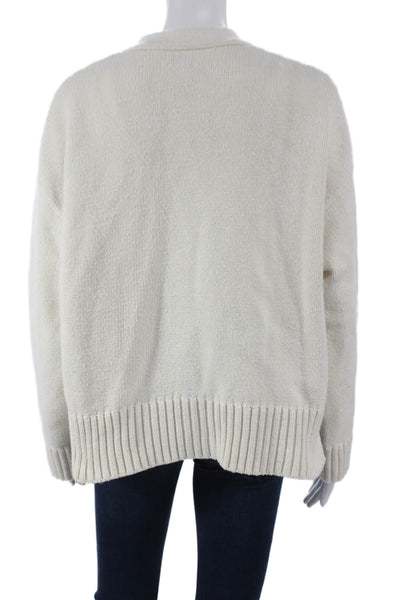 The Drop Womens V-Neck Cardigan Long Sleeve White Size M