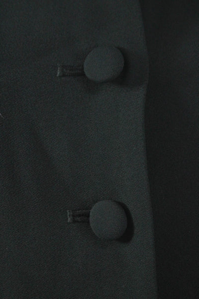 J Crew Womens Jacket Dress Black Viscose Long Sleeve Round Neck Button Size 2