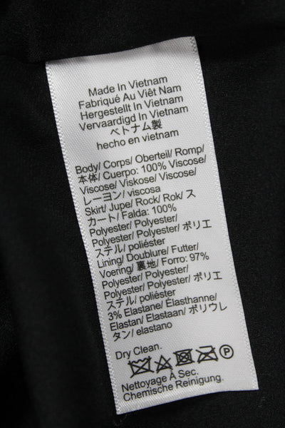 J Crew Womens Jacket Dress Black Viscose Long Sleeve Round Neck Button Size 2