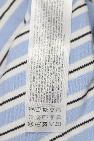MNG Womens Blue Striped T-Shirt Dress Short Sleeve Round Neck Size 4