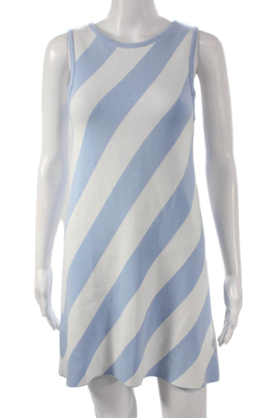 MNG Women Tank Dress Striped Blue Sleeveless Round Neck Size 4