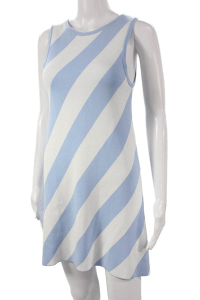 MNG Women Tank Dress Striped Blue Sleeveless Round Neck Size 4