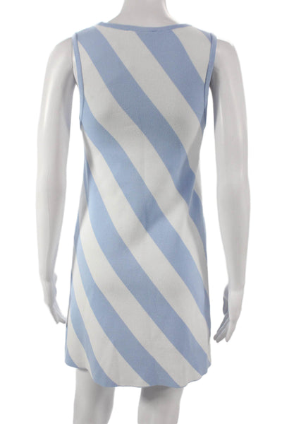 MNG Women Tank Dress Striped Blue Sleeveless Round Neck Size 4