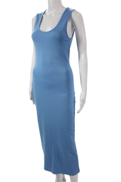 MNG Womens Blue Sleeveless Scoop Neck Maxi Dress Polyester Size 4