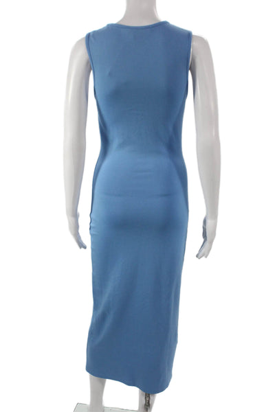 MNG Womens Blue Sleeveless Scoop Neck Maxi Dress Polyester Size 4