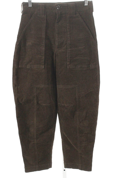 BR Womens Cargo Pants Brown Cotton Button Size 0