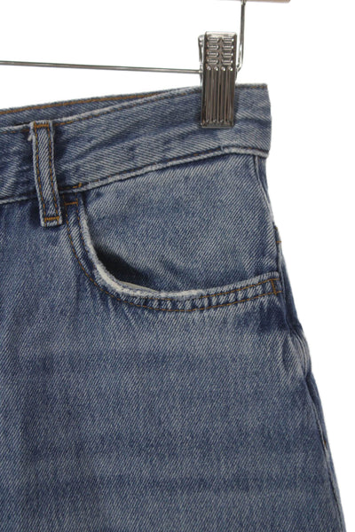 Zara Women Wide Leg High Waist Jeans Blue Cotton Size 2