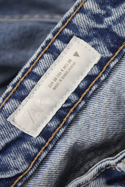 Zara Womens Mom High Waist Blue Jeans Size 4