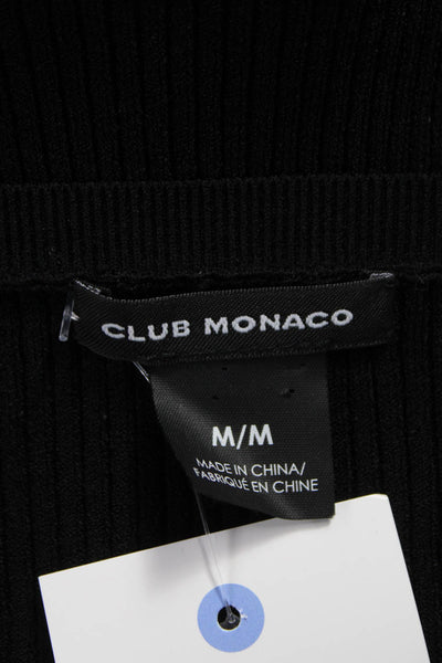 Club Monaco Women Black Crew Neck Long Sleeve Pullover Polyester Size M
