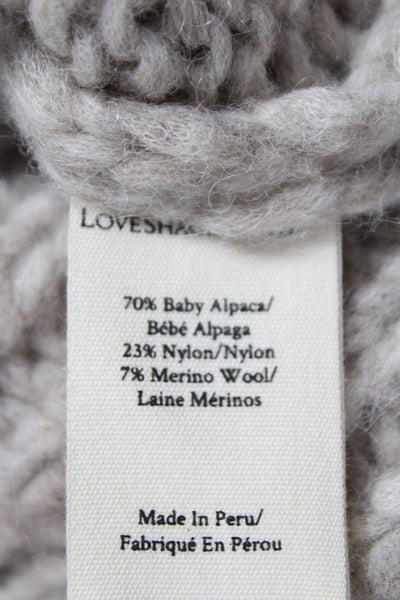 Love Shack Fancy Womens Beige Alpaca Boat Neck Pullover Longsleeve Size S