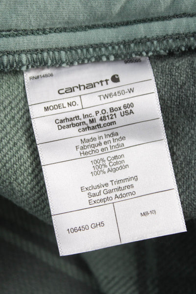 Carhartt Women Green Cotton Plaid Button-Up Shirt Long Sleeve Size M