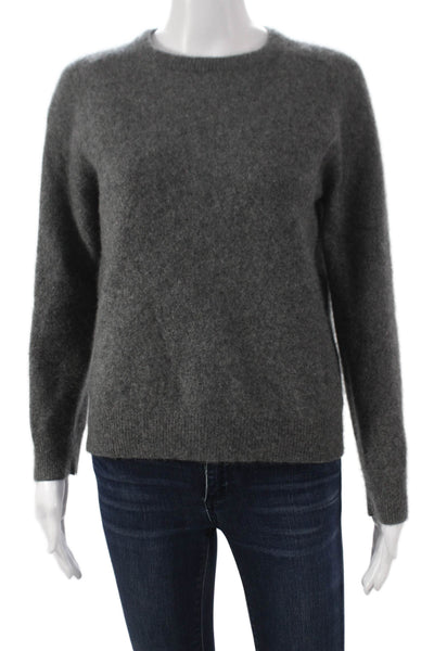 Grant Thomas Womens Pullover Cashmere Crew Neck Long Sleeve Sweater Gray Size L