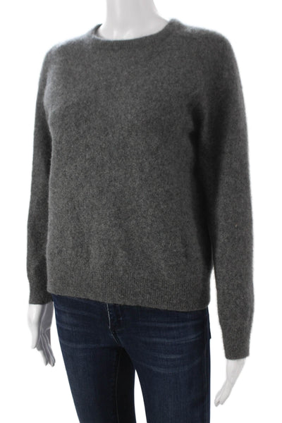 Grant Thomas Womens Pullover Cashmere Crew Neck Long Sleeve Sweater Gray Size L