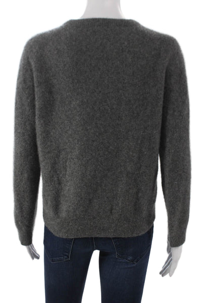 Grant Thomas Womens Pullover Cashmere Crew Neck Long Sleeve Sweater Gray Size L