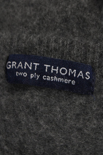 Grant Thomas Womens Pullover Cashmere Crew Neck Long Sleeve Sweater Gray Size L