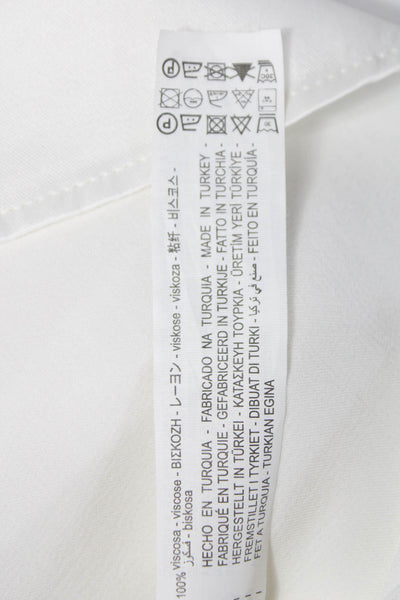Zara Women Cropped Viscose Boatneck Long Sleeve Blouse Size M