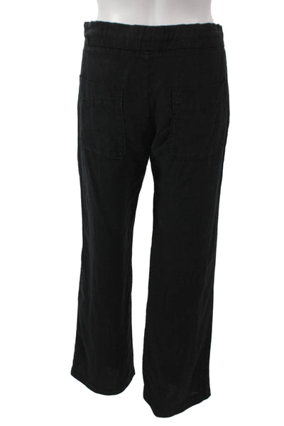 Standard James Perse Women Chino Pants Black Linen Drawstring Size 1