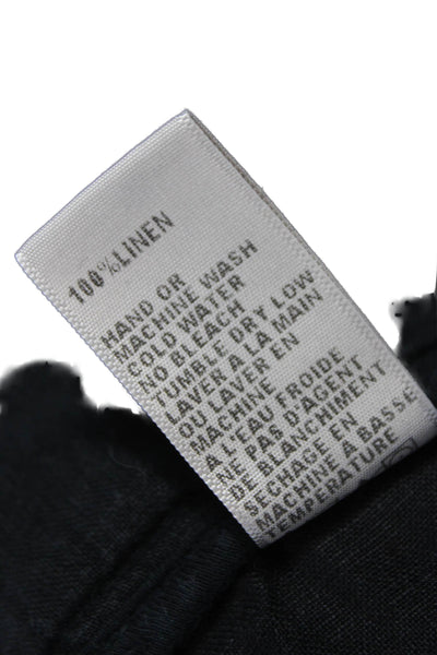 Standard James Perse Women Chino Pants Black Linen Drawstring Size 1
